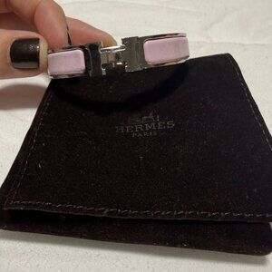 Pink Hermès Clic H Bangle Bracelet